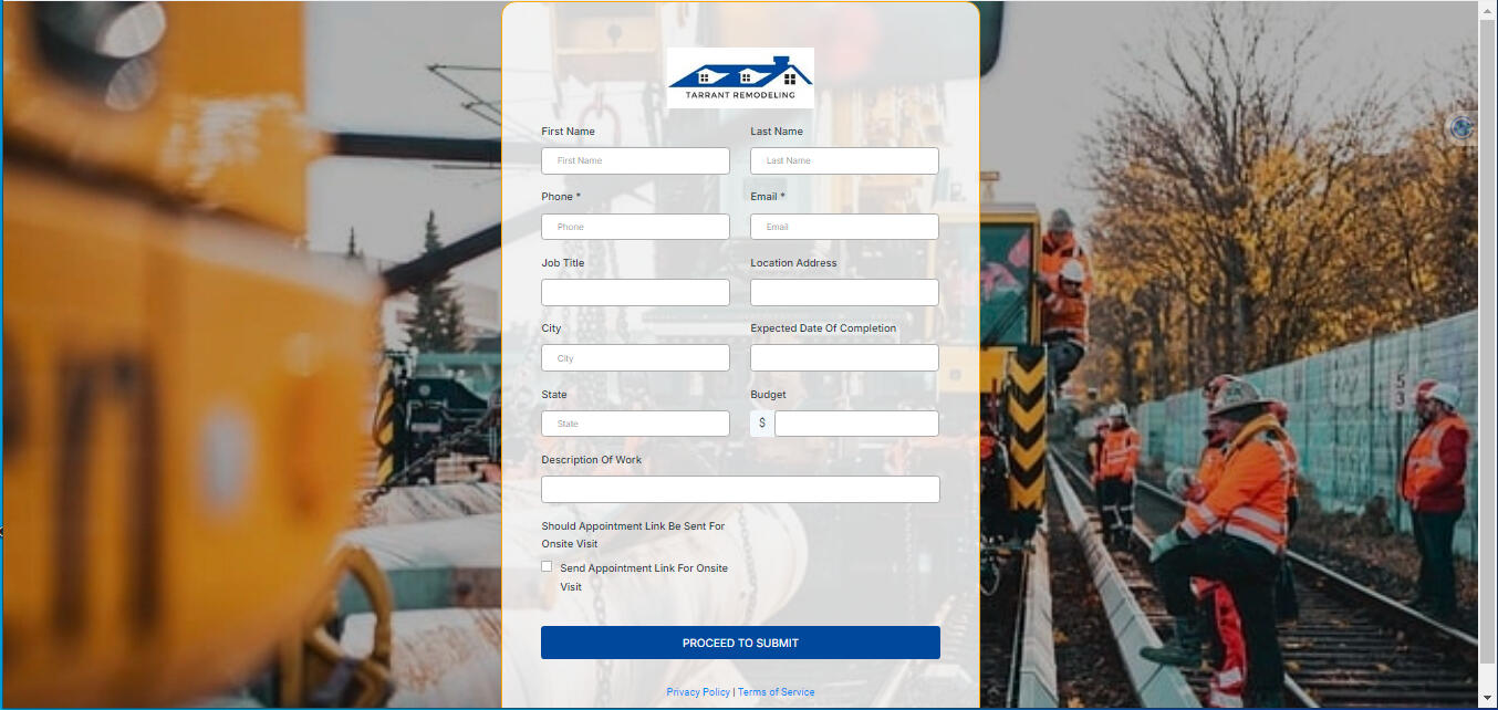 TARRANT REMODELING CONTRACTOR CLIENT FORM